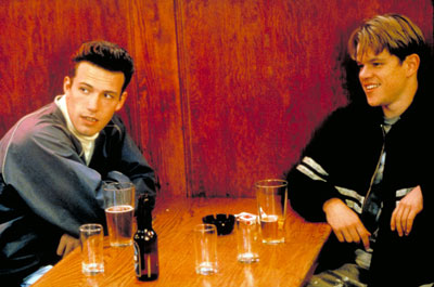 Ben Affleck and Matt Damon, as Chuckie and Will, in the L Street Tavern. (All photos courtesy of Miramax)