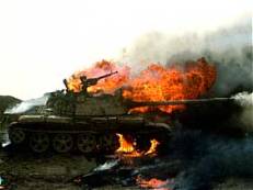 Iraqi Tank in Fire