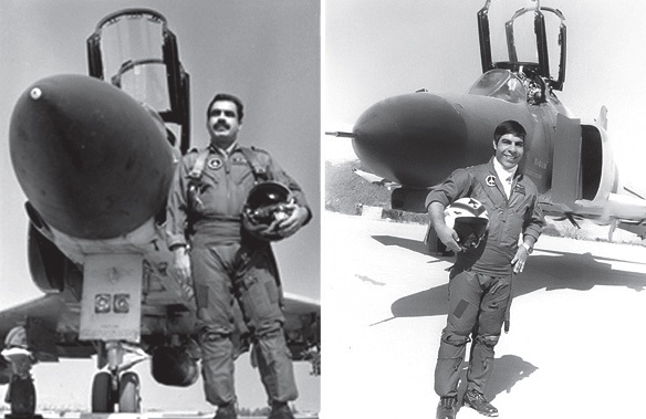 Capt. Mohammad Ateeghechi and first Lt. Mansoor Elahi, beside the F-4