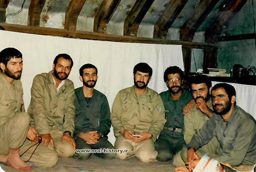 The second person from the right, next to Dr. Mortazavian, is Dr. Mehrdad Memarzadeh; he is one of the most active sacred defense practitioners who set up Ali Abi Talib Field Hospital in Abadan.